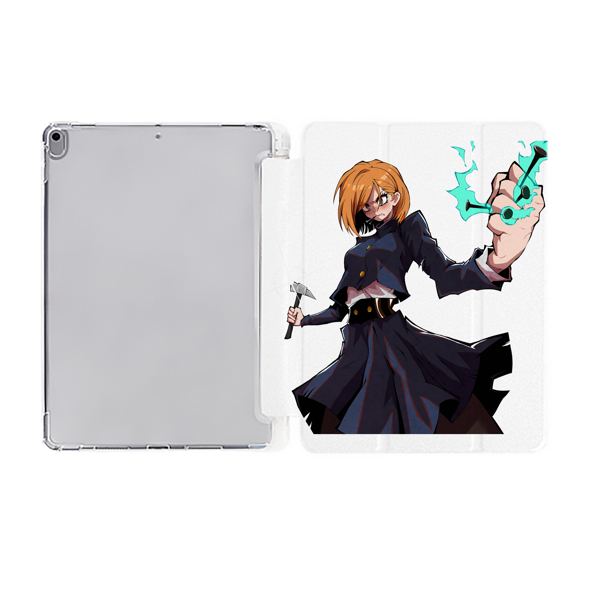 （画像用） 呪術廻戦 Jujutsu Kaisen IPad ケース ペン収納付き 三つ折りスタンド PUレザー×シリコン 対応機種9.5/10.5/10.9インチ